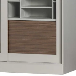 Wohnen Vitrinen|Wohnzimmer-Vitrinen*Design Vitrinenschrank mit Glas-Schiebetüren - Cretasa