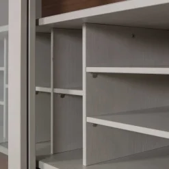 Wohnen Vitrinen|Wohnzimmer-Vitrinen*Design Vitrinenschrank mit Glas-Schiebetüren - Cretasa