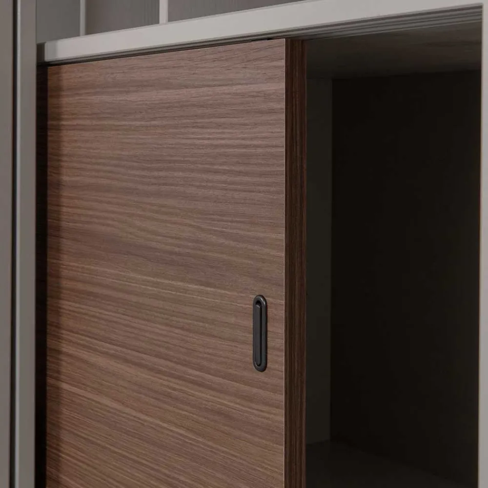 Wohnen Vitrinen|Wohnzimmer-Vitrinen*Design Vitrinenschrank mit Glas-Schiebetüren - Cretasa