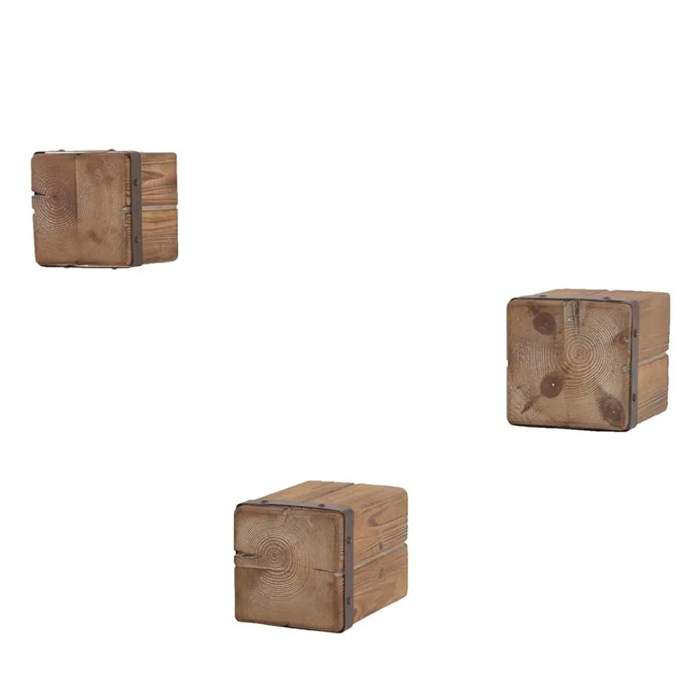 Wohnen Design Wandablagen Set aus Tanne Natur - Indyron (dreiteilig)