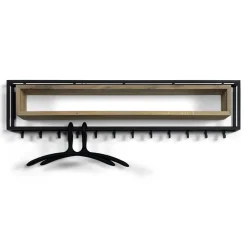 Wohnen Bürogarderoben*Design Wandgarderobe aus Eiche & Stahl - Acke