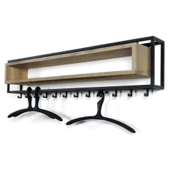 Wohnen Bürogarderoben*Design Wandgarderobe aus Eiche & Stahl - Acke