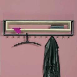 Wohnen Bürogarderoben*Design Wandgarderobe aus Eiche & Stahl - Acke