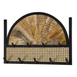 Wohnen Design Wandgarderobe mit Wiener Geflecht & Holz - Leiria