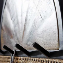 Wohnen Design Wandgarderobe mit Wiener Geflecht & Holz - Leiria