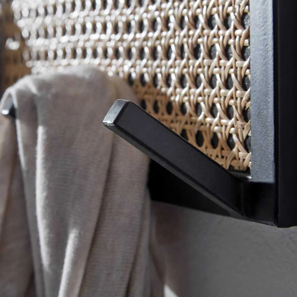 Wohnen Design Wandgarderobe mit Wiener Geflecht & Holz - Leiria