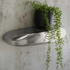 Wohnen Esszimmerregale|Regale*Design Wandregal in Nickelfarben - Indrya