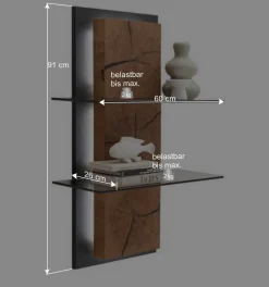 Wohnen Design Wandregal mit Beleuchtung - Drinidad