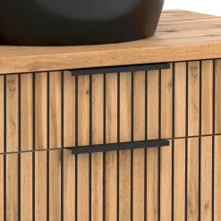 Wohnen Design Waschtisch Set mit schwarzem Becken - Crystoga (zweiteilig)