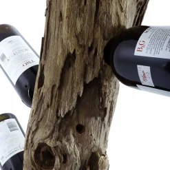 Wohnen Design Weinregal aus Holzstamm Teak massiv - Teako