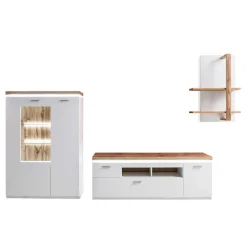 Wohnen Design Wohnkombination mit Licht - Caldri (dreiteilig)