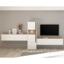 Wohnen Design Wohnwand 350 cm breit - Nonessia I (dreiteilig)