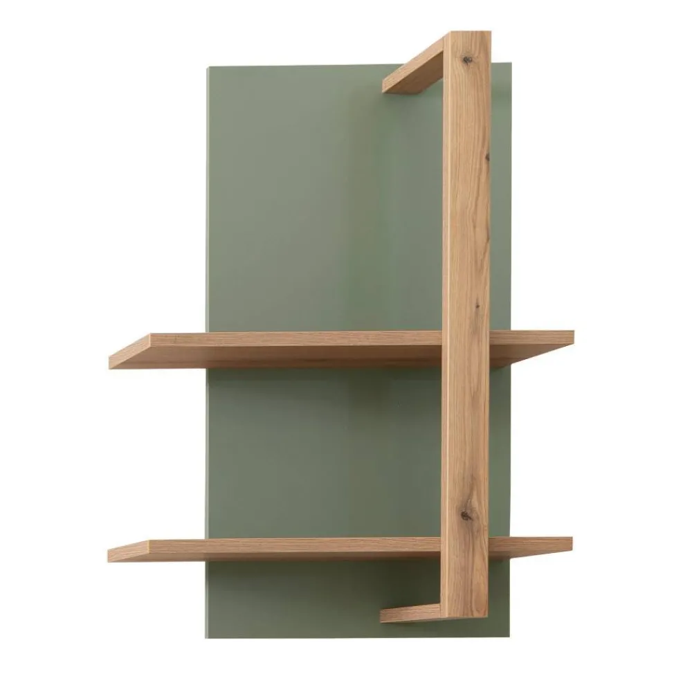 Wohnen Wohnwände|Wohnwand*Design Wohnwand in Graugrün und Eiche - Kwin (dreiteilig)