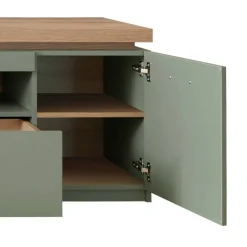 Wohnen Wohnwände|Wohnwand*Design Wohnwand in Graugrün und Eiche - Kwin (dreiteilig)