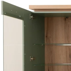 Wohnen Wohnwände|Wohnwand*Design Wohnwand in Graugrün und Eiche - Kwin (dreiteilig)