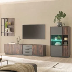 Wohnen Wohnwände|Wohnwand*Design Wohnwand Kombi modern - Mundo (dreiteilig)