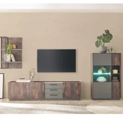 Wohnen Wohnwände|Wohnwand*Design Wohnwand Kombi modern - Mundo (dreiteilig)