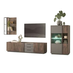 Wohnen Wohnwände|Wohnwand*Design Wohnwand Kombi modern - Mundo (dreiteilig)