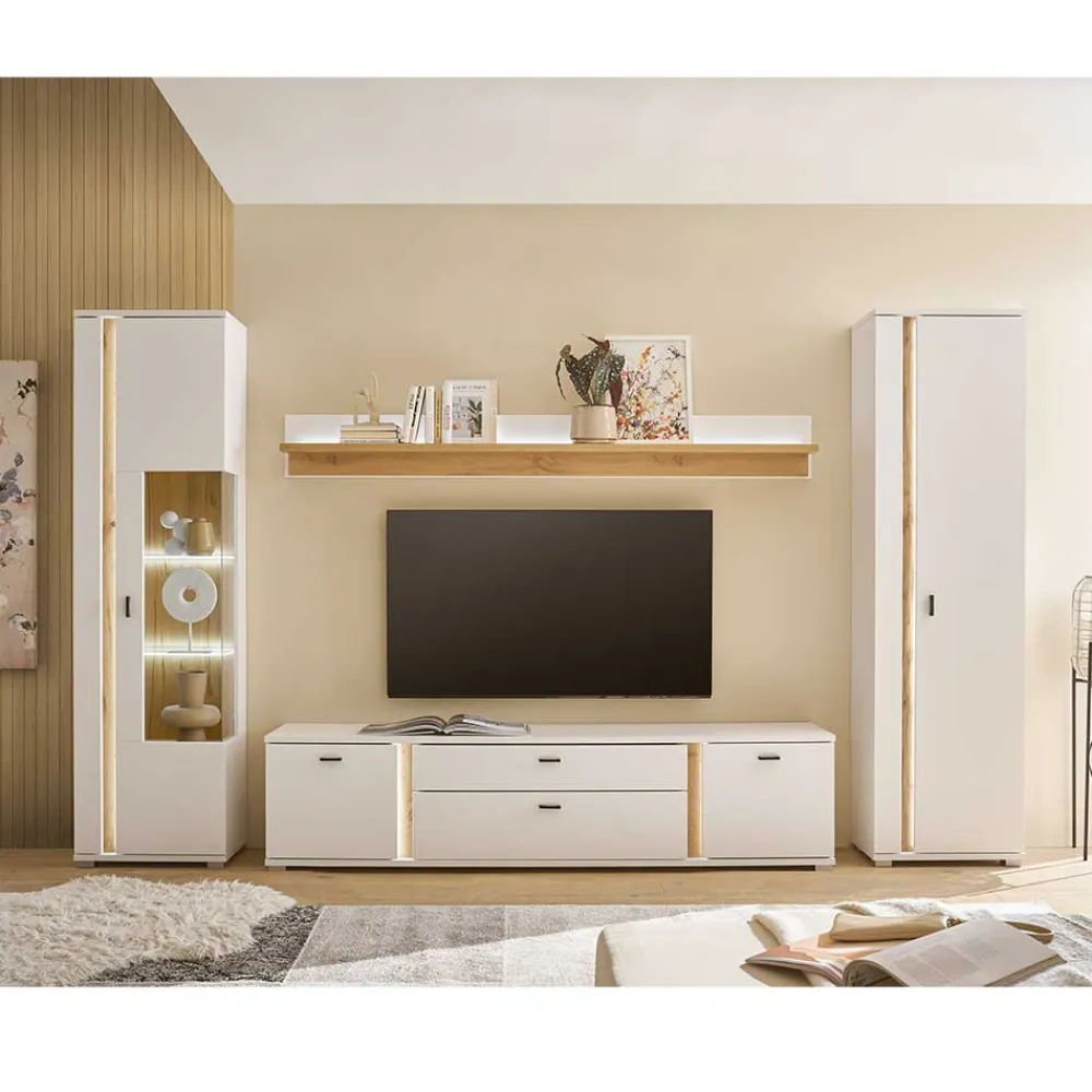 Wohnen Design Wohnwand Möbelset - Racelyn (vierteilig)