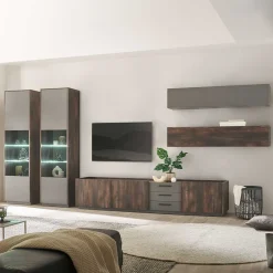 Wohnen Wohnwände|Wohnwand*Design Wohnwandmöbel Set - Mundo (fünfteilig)