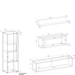 Wohnen Wohnzimmerschränke*Design Wohnzimmer Möbel-Kombination - Nonessia (fünfteilig)