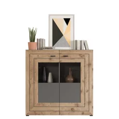 Wohnen Highboards*Design Wohnzimmerschrank mit Glaseinsätzen - Scarlett