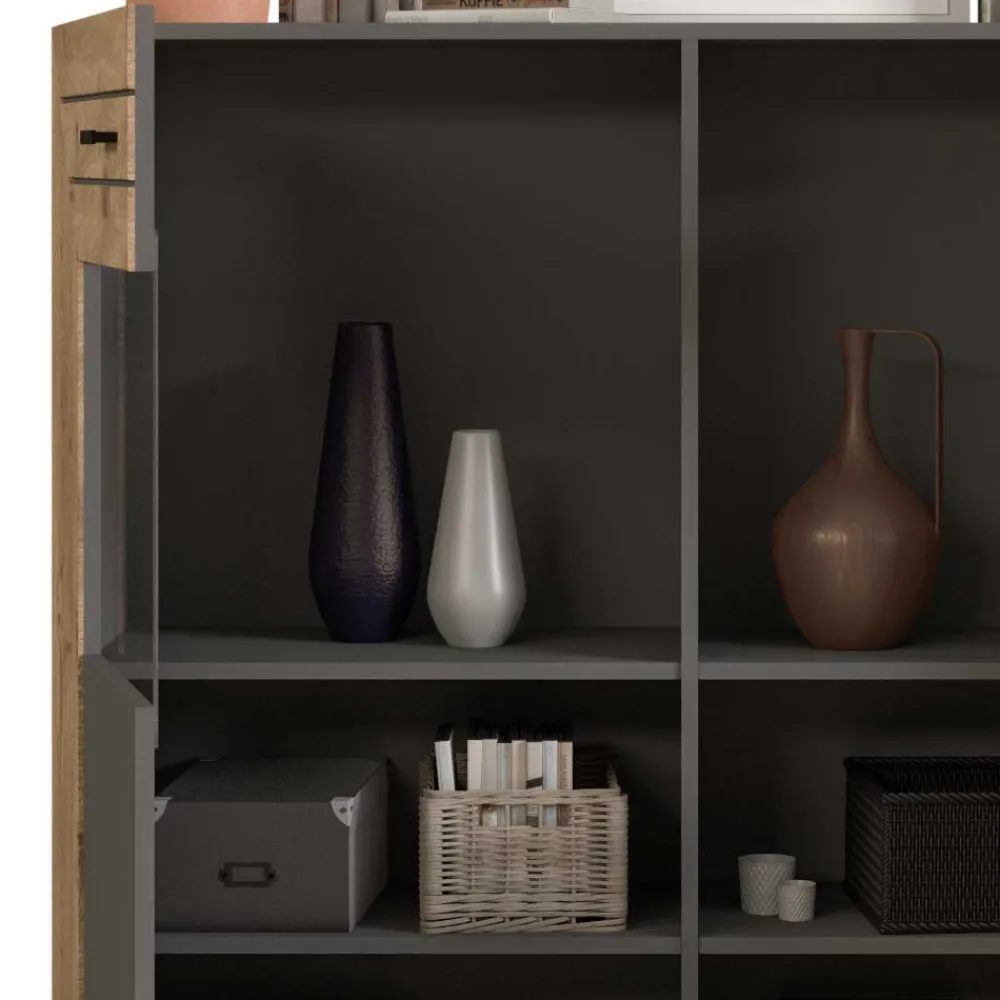 Wohnen Highboards*Design Wohnzimmerschrank mit Glaseinsätzen - Scarlett