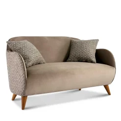 Wohnen Sofas|Sofa*Design Zweisitzer in Beige und Hellbraun - Maria