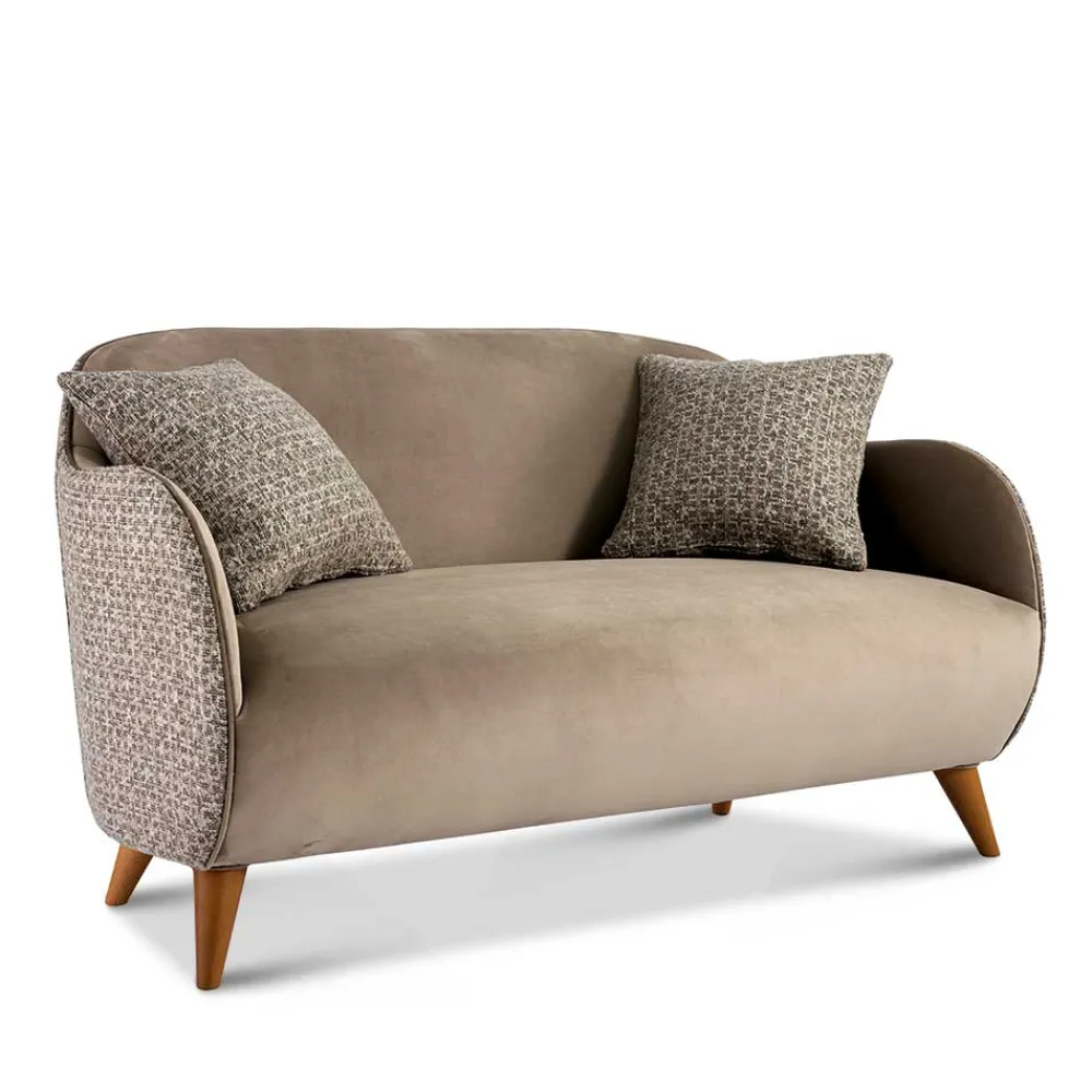 Wohnen Sofas|Sofa*Design Zweisitzer in Beige und Hellbraun - Maria