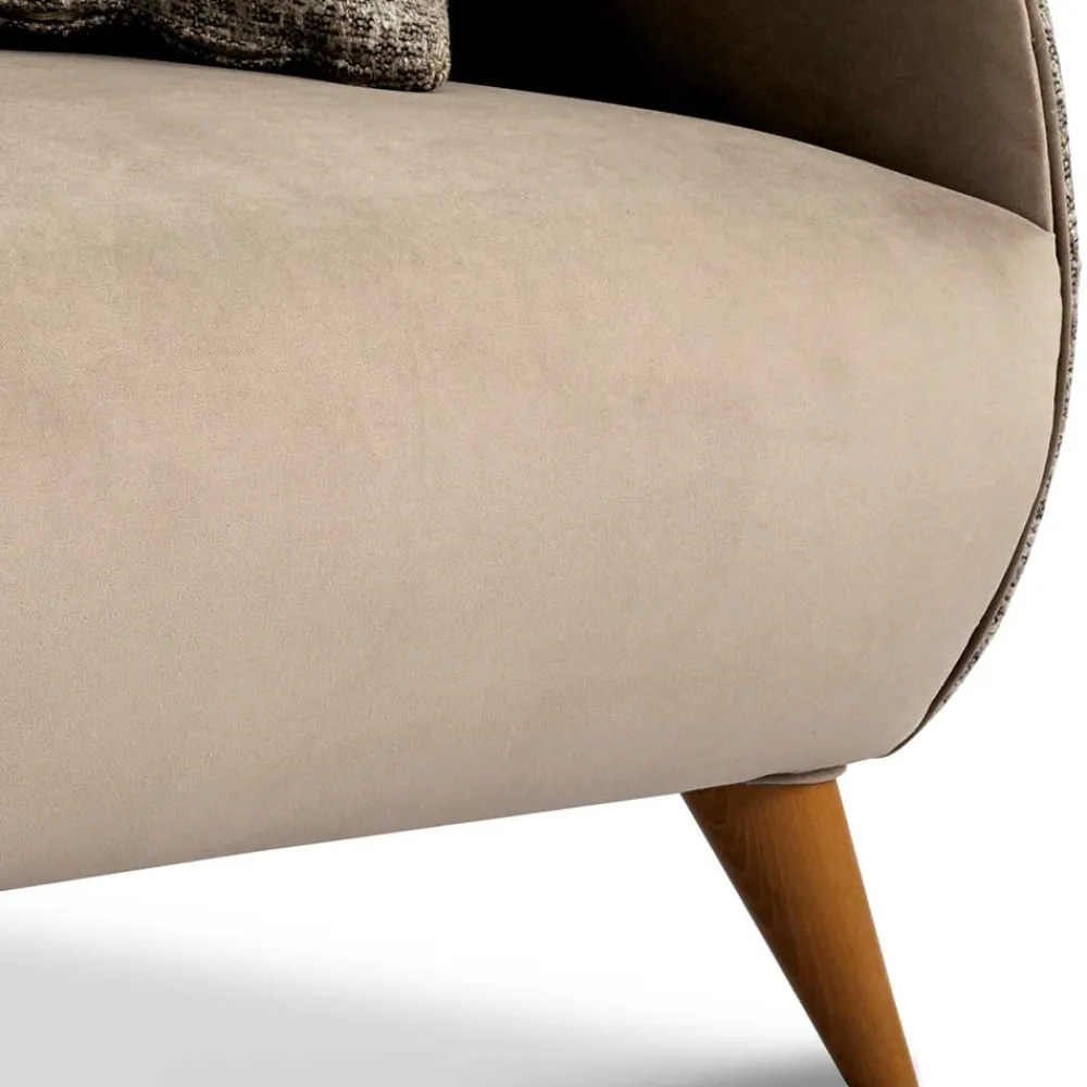 Wohnen Sofas|Sofa*Design Zweisitzer in Beige und Hellbraun - Maria