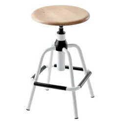 Wohnen Bürostühle*Designbarhocker mit Holzsitz rund - Spring