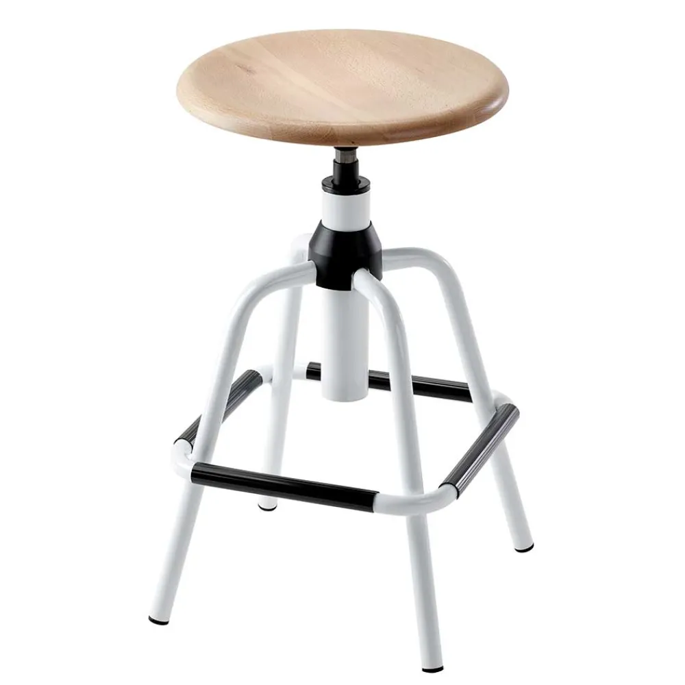 Wohnen Bürostühle*Designbarhocker mit Holzsitz rund - Spring