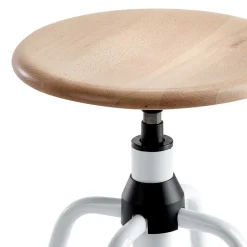 Wohnen Bürostühle*Designbarhocker mit Holzsitz rund - Spring