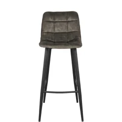 Wohnen Design-Barstühle in Dunkelgrün Velours - Ciudada (2er Set)