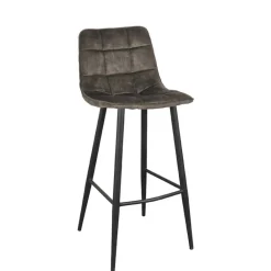 Wohnen Design-Barstühle in Dunkelgrün Velours - Ciudada (2er Set)