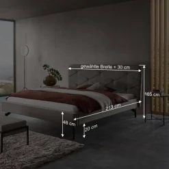 Wohnen Betten|Betten*Designbett in Anthrazit Webstoff - Raufy