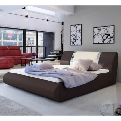 Wohnen Designbett in Dunkelbraun mit Creme - Dyronna