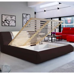 Wohnen Designbett in Dunkelbraun mit Creme - Dyronna