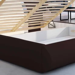 Wohnen Designbett in Dunkelbraun mit Creme - Dyronna