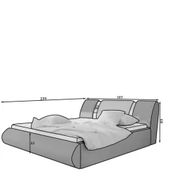 Wohnen Designbett in Dunkelbraun mit Creme - Dyronna