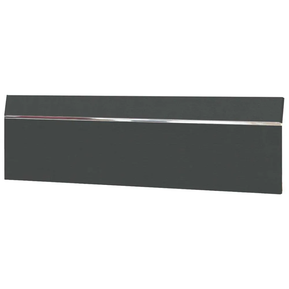 Wohnen Designbett in Dunkelgrau mit Chrom - Bambina