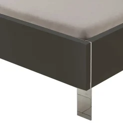 Wohnen Designbett in Dunkelgrau mit Chrom - Bambina
