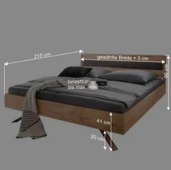 Wohnen Betten|Betten*Designbett in Wildeiche - Mutsu