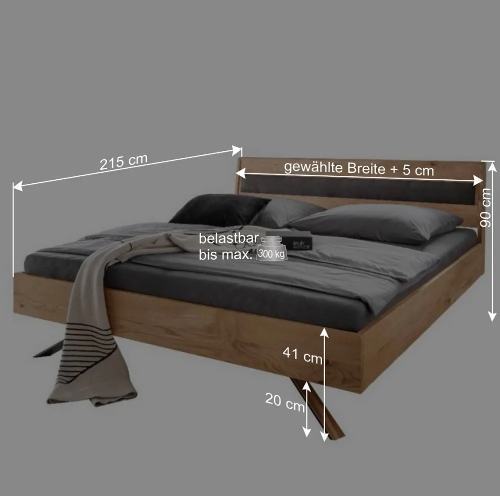 Wohnen Betten|Betten*Designbett in Wildeiche - Mutsu