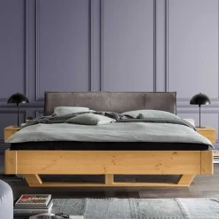 Wohnen Designbett mit Holzkufen aus Kiefer gelaugt - Ravilon