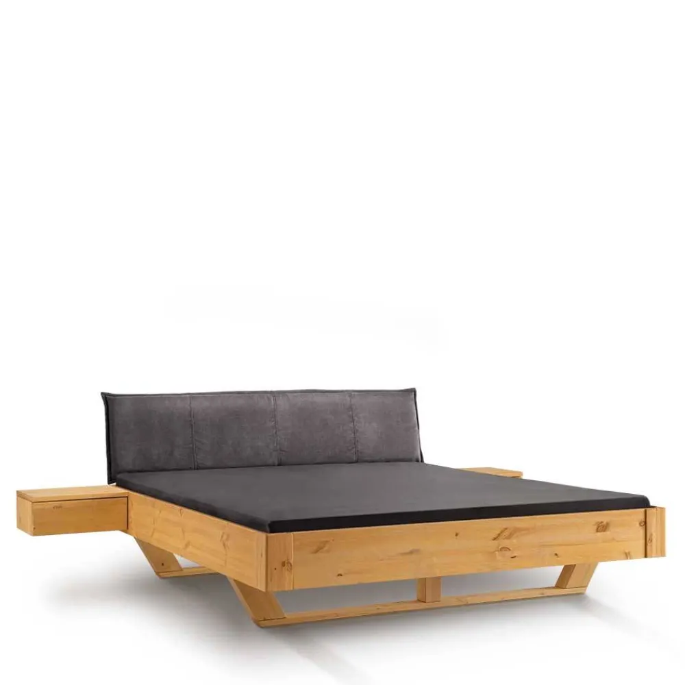 Wohnen Designbett mit Holzkufen aus Kiefer gelaugt - Ravilon