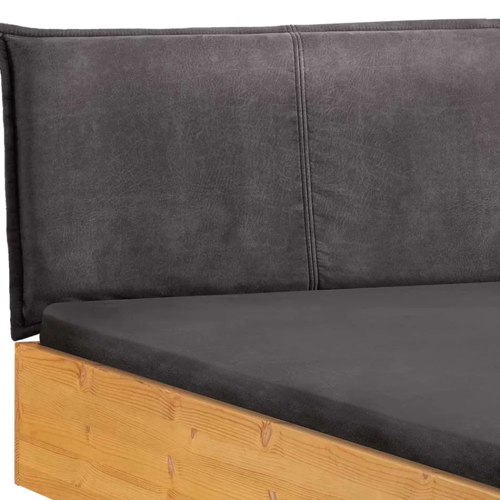 Wohnen Designbett mit Holzkufen aus Kiefer gelaugt - Ravilon