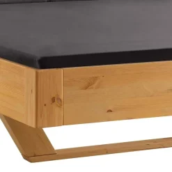 Wohnen Designbett mit Holzkufen aus Kiefer gelaugt - Ravilon