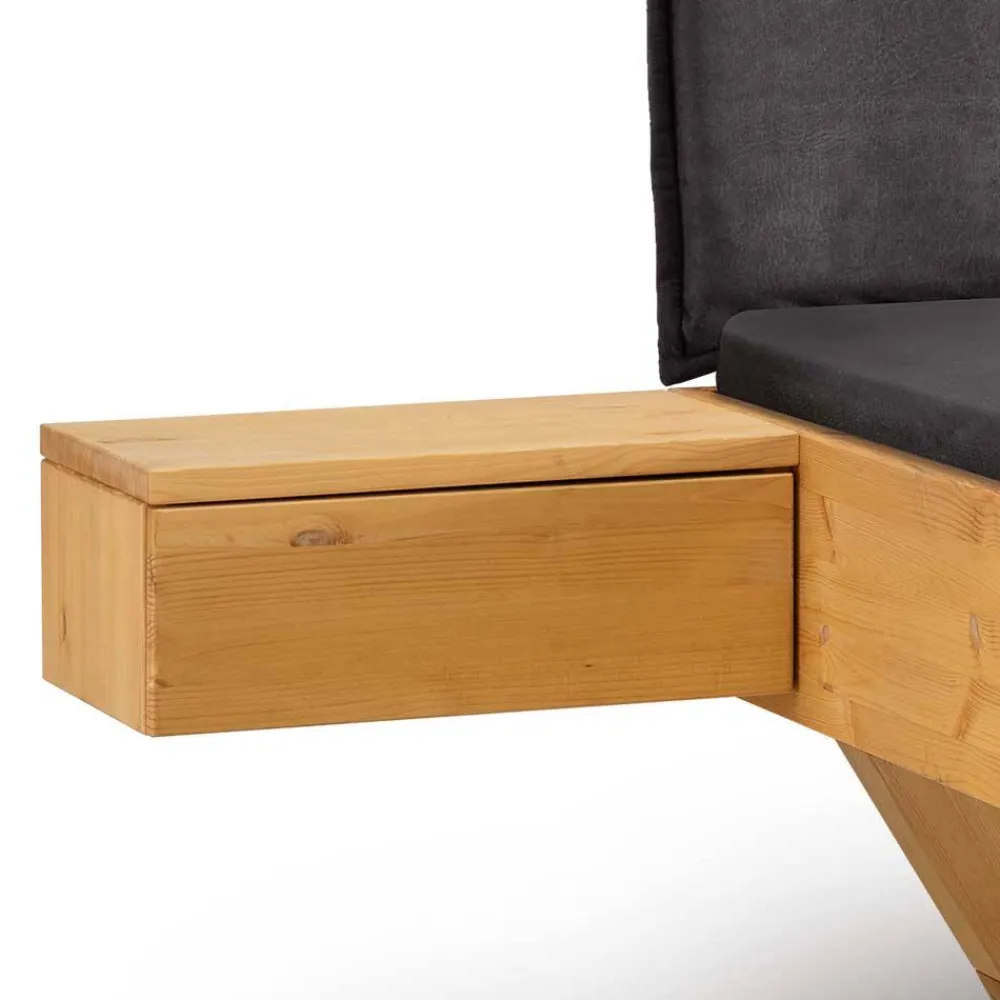 Wohnen Designbett mit Holzkufen aus Kiefer gelaugt - Ravilon