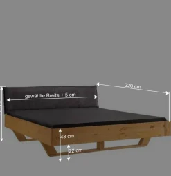 Wohnen Designbett mit Holzkufen aus Kiefer gelaugt - Ravilon